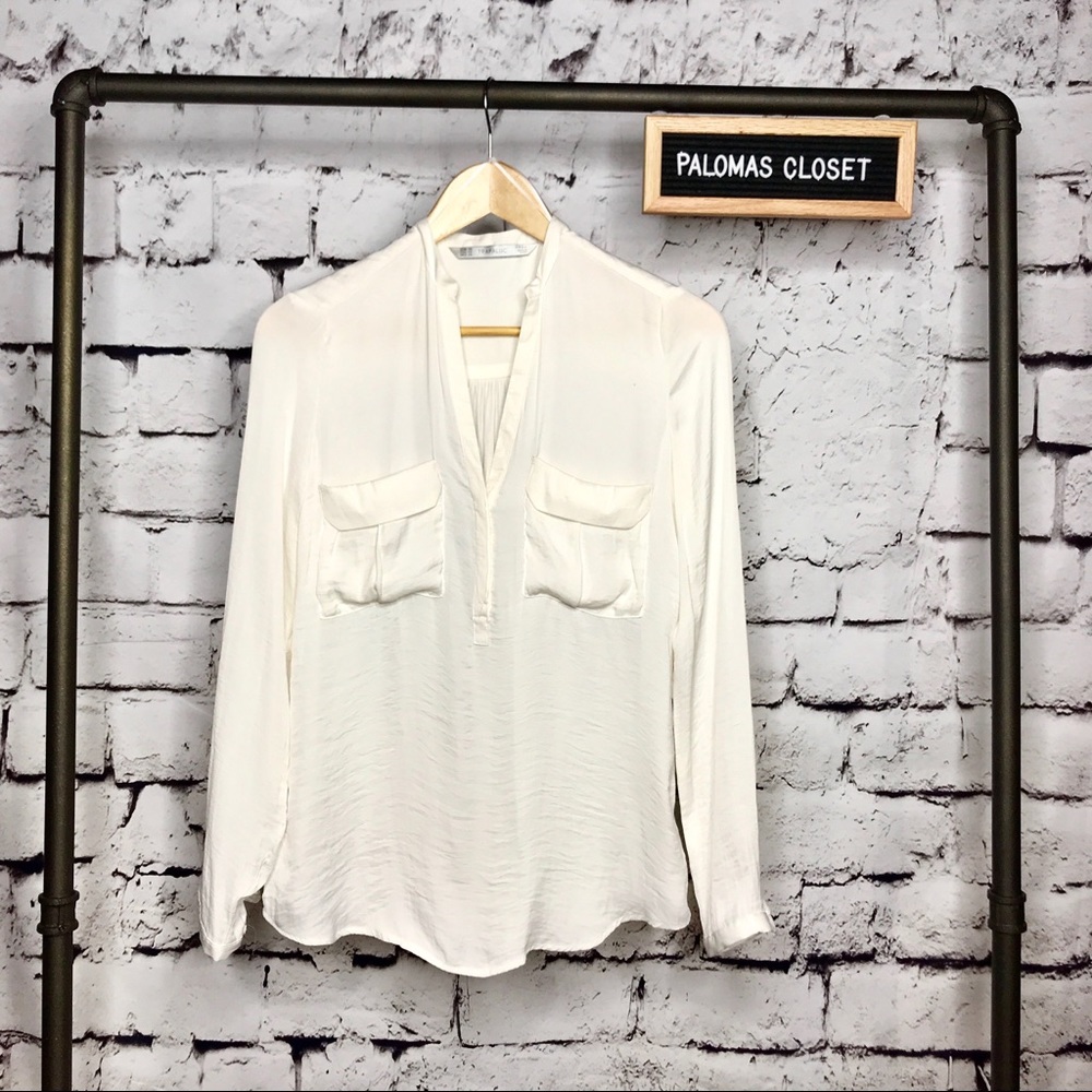Zara basic ivory blouse size XS